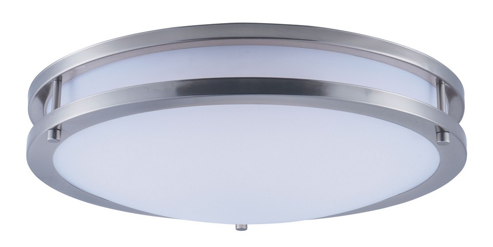 Maxim Lighting-55544WTSN-Linear - 16 Inch 23W 1 LED Flush Mount   Satin Nickel Finish with White Glass