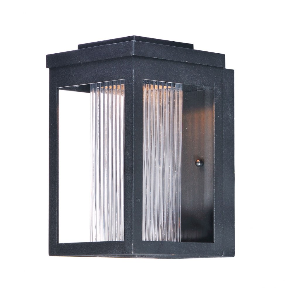 Maxim Lighting-55902CRBK-Salon-8W 1 LED Outdoor Wall Mount-6 Inches wide by 10 inches high Black Clear Ribbed Black Finish with Water Glass