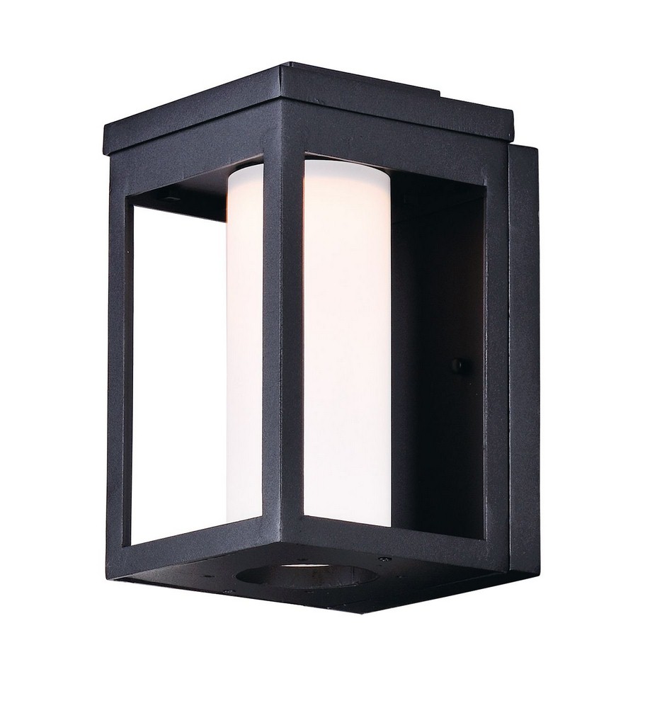 Maxim Lighting-55902SWBK-Salon-8W 1 LED Outdoor Wall Mount-6 Inches wide by 10 inches high Black Satin White Black Finish with Water Glass