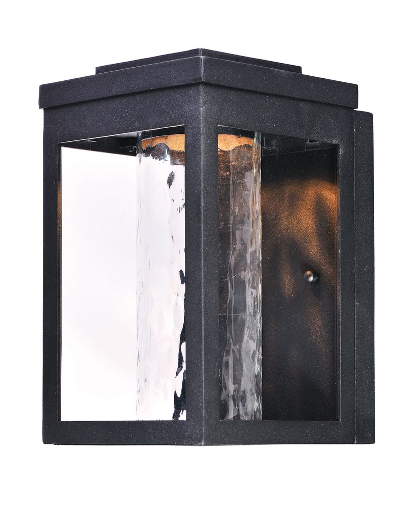 Maxim Lighting-55902WGBK-Salon-8W 1 LED Outdoor Wall Mount-6 Inches wide by 10 inches high Black Water Black Finish with Water Glass