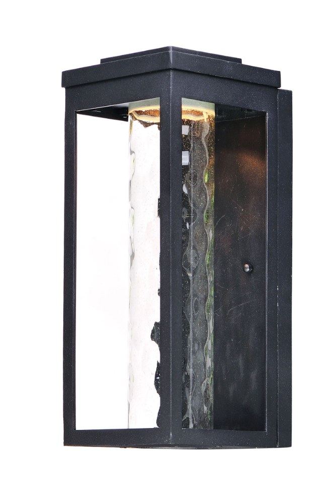 Maxim Lighting-55904WGBK-Salon-12W 1 LED Outdoor Wall Mount-6 Inches wide by 15 inches high Black Water Black Finish with Water Glass