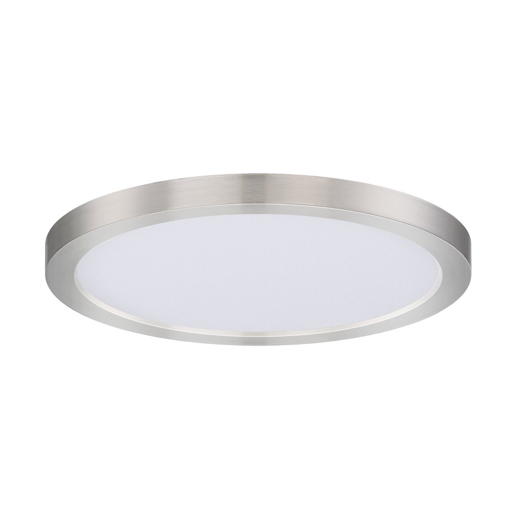 Maxim Lighting-57694WTSN-Chip-18W 1 LED Round Flush Mount-9 Inches wide by 0.75 inches high   Satin Nickel Finish with White Glass