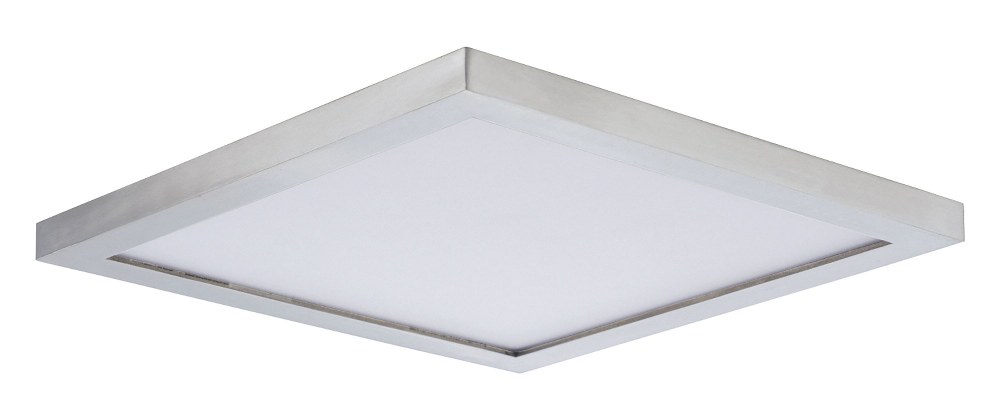 Maxim Lighting-57699WTSN-Chip-18W 1 LED Square Flush Mount-8.5 Inches wide by 0.75 inches high Satin Nickel  Black Finish with White Glass