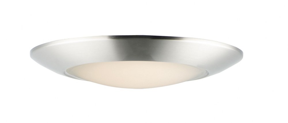 Maxim Lighting-57855WTSN-Diverse Direct-20W 3000K 1 LED Flush Mount in Commodity style-11 Inches wide by 1.75 inches high Satin Nickel  White Finish with White Glass