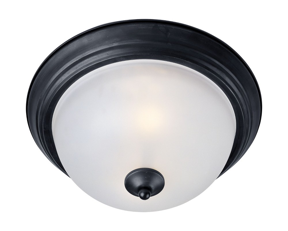 Maxim Lighting-5842FTBK-Essentials - 584x - 3 Light Flush Mount   Black Finish with Frosted Glass