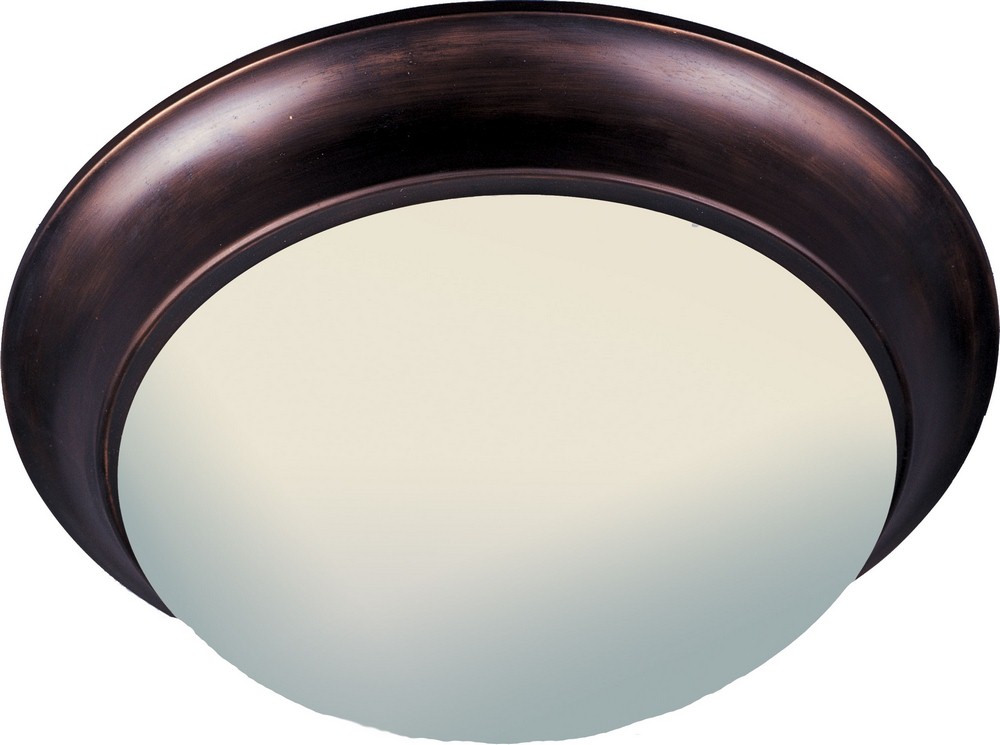 Maxim Lighting-5852FTOI-Essentials-Three Light Flush Mount in Early American style-16.5 Inches wide by 5 inches high   Oil Rubbed Bronze Finish with Frosted Glass