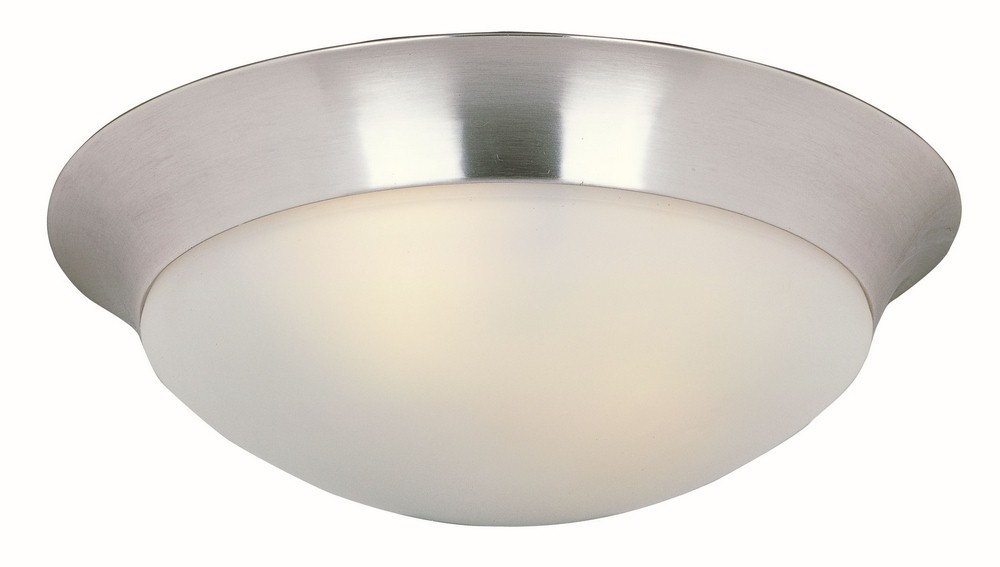 Maxim Lighting-5852FTSN-Essentials-Three Light Flush Mount in Early American style-16.5 Inches wide by 5 inches high   Satin Nickel Finish with Frosted Glass