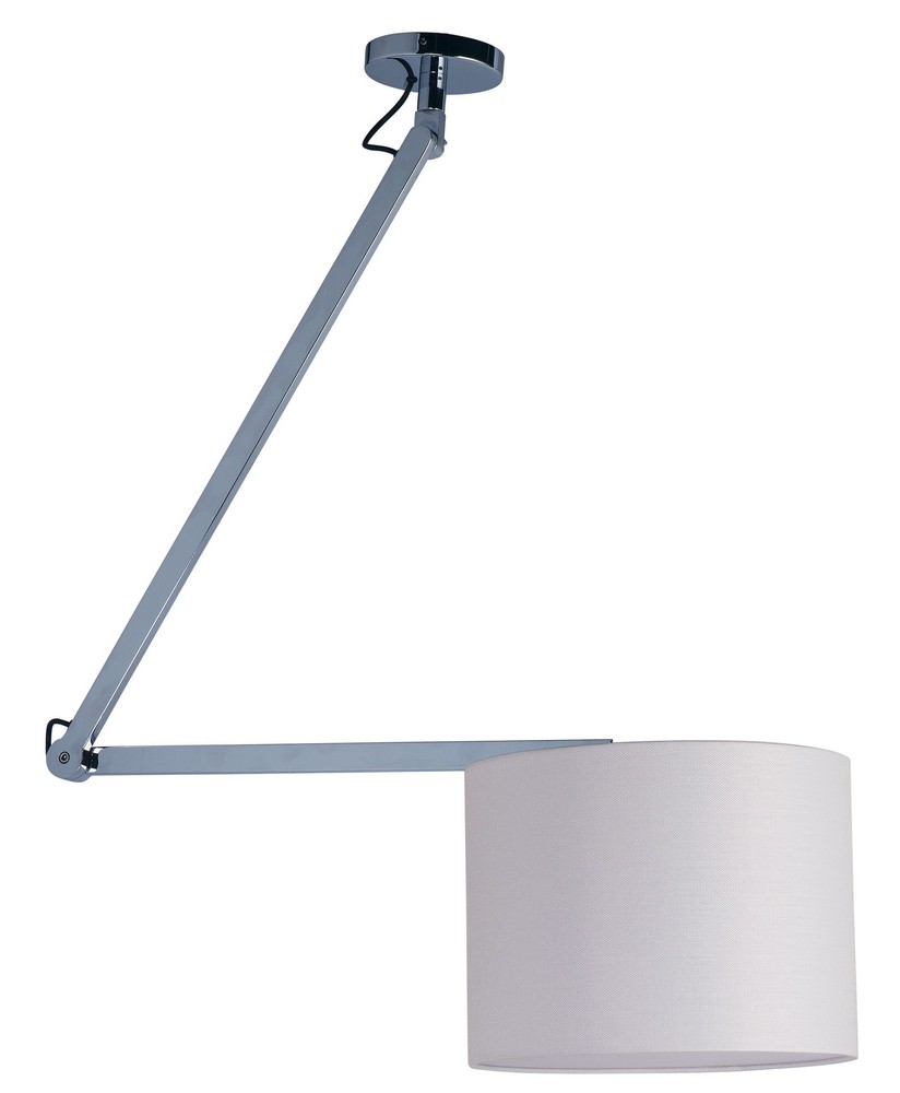 Maxim Lighting-60136WAPC-Hotel-Pendant 1 Light White Wafer Fabric-14.25 Inches wide by 35.5 inches high   Polished Chrome Finish with White Wafer Fabric Shade