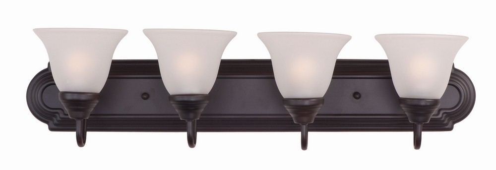 Maxim Lighting-8014FTOI-Essentials-4 Light Early American Bath Vanity in Early American style-30 Inches wide by 7 inches high   Oil Rubbed Bronze Finish with Frosted Glass