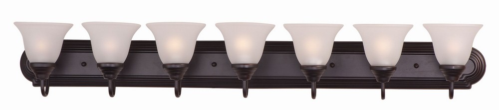 Maxim Lighting-8016FTOI-Essentials-7 Light Early American Bath Vanity in Early American style-48 Inches wide by 7 inches high   Oil Rubbed Bronze Finish with Frosted Glass