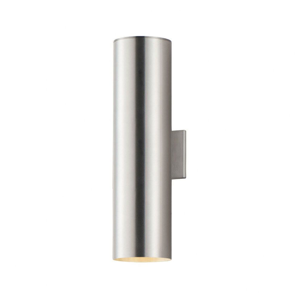 Maxim Lighting-86405AL-Outpost-20W 2 LED Outdoor Wall Mount-5 Inches wide by 22 inches high Brushed Aluminum  Brushed Aluminum Finish