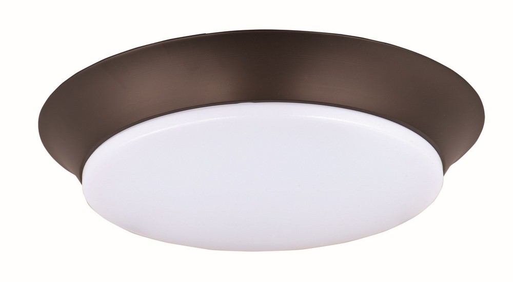 Maxim Lighting-87597WTBZ-Profile EE-12W LED Flush Mount in  style-13.75 Inches wide by 2.5 inches high Bronze  White Finish with White Glass