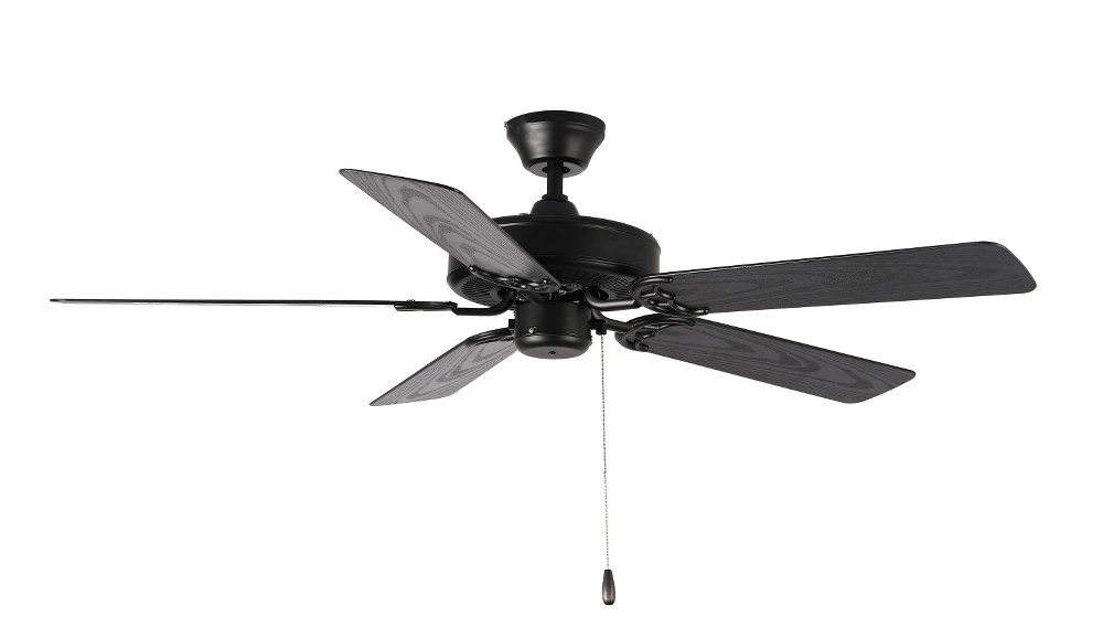 Maxim Lighting-89905BKWP-Basic-Max-Ceiling Fan in Builder style-52 Inches wide by 12.5 inches high with Walnut Blade Finish  Black Finish