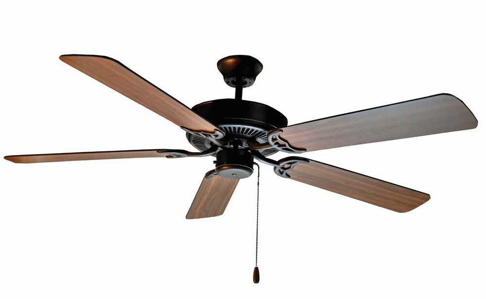 Maxim Lighting-89905OIWP-Basic-Max-Ceiling Fan in Builder style-52 Inches wide by 12.5 inches high with Walnut / Pecan Blade Finish  Oil Rubbed Bronze Finish