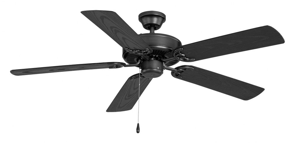 Maxim Lighting-89915BK-Basic-Max-Outdoor Ceiling Fan in Builder style-52 Inches wide by 12.5 inches high Black Blade Finish  Black Finish