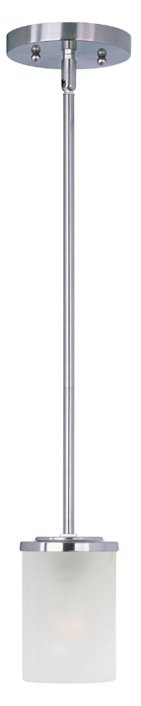 Maxim Lighting-90200FTSN-Corona-One Light Mini Pendant in Contemporary style-5 Inches wide by 6 inches high   Satin Nickel Finish with Frosted Glass