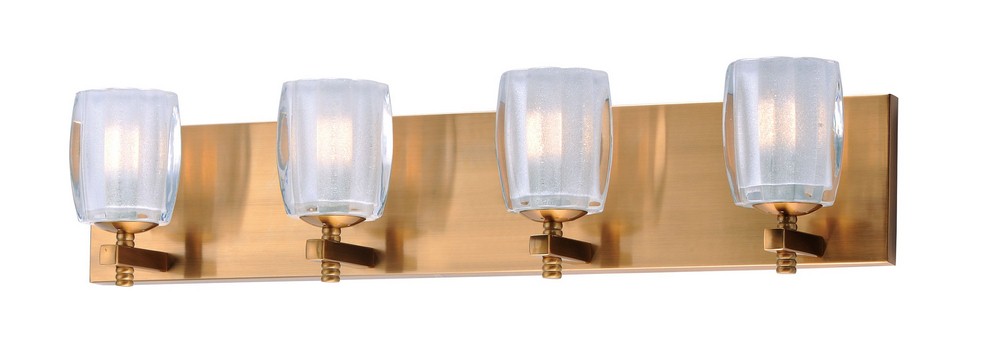 Maxim Lighting-9044CIGO-Bravado-4 Light Bath Vanity-26 Inches wide by 6 inches high Golden Bronze  Polished Chrome Finish with Clear Ice Glass