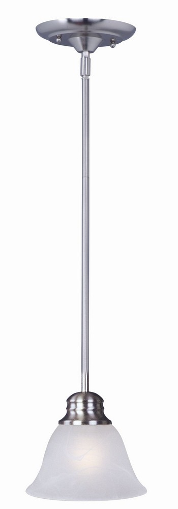 Maxim Lighting-91067MRSN-Malaga-One Light Mini Pendant in Transitional style-6 Inches wide by 5.25 inches high Satin Nickel Frosted Satin Nickel Finish with Marble Glass