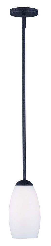 Maxim Lighting-91650SWTXB-Taylor-One Light Mini Pendant-5 Inches wide by 9 inches high Textured Black  Textured Black Finish with Satin White Glass