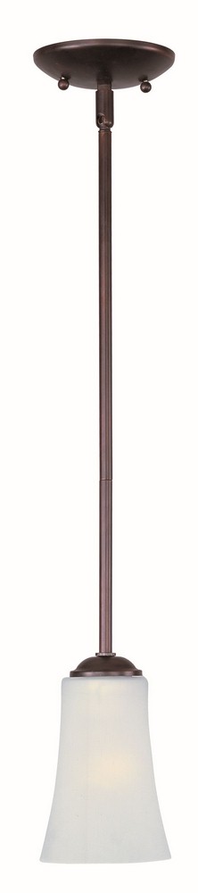 Maxim Lighting-92040FTOI-Logan-One Light Mini Pendant in Modern style-4.5 Inches wide by 7.5 inches high Oil Rubbed Bronze  Satin Nickel Finish with Frosted Glass