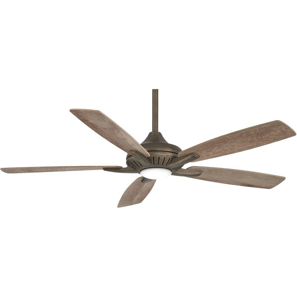 Minka Aire Fans-F1000-HBZ-Dyno - Ceiling Fan with Light Kit in Transitional Style - 12 inches tall by 52 inches wide Heirloom Bronze  White Finish with White Blade Finish with Frosted Glass