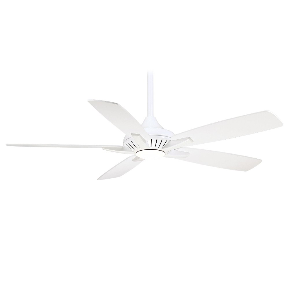 Minka Aire Fans-F1000-WH-Dyno - Ceiling Fan with Light Kit in Transitional Style - 12 inches tall by 52 inches wide   White Finish with White Blade Finish with Frosted Glass