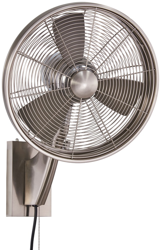 Minka Aire Fans-F307-BN-Anywhere - 15 Inch 3 Blade Oscillating Fan Brushed Nickel Silver Matte Black Finish with Black Blade Finish