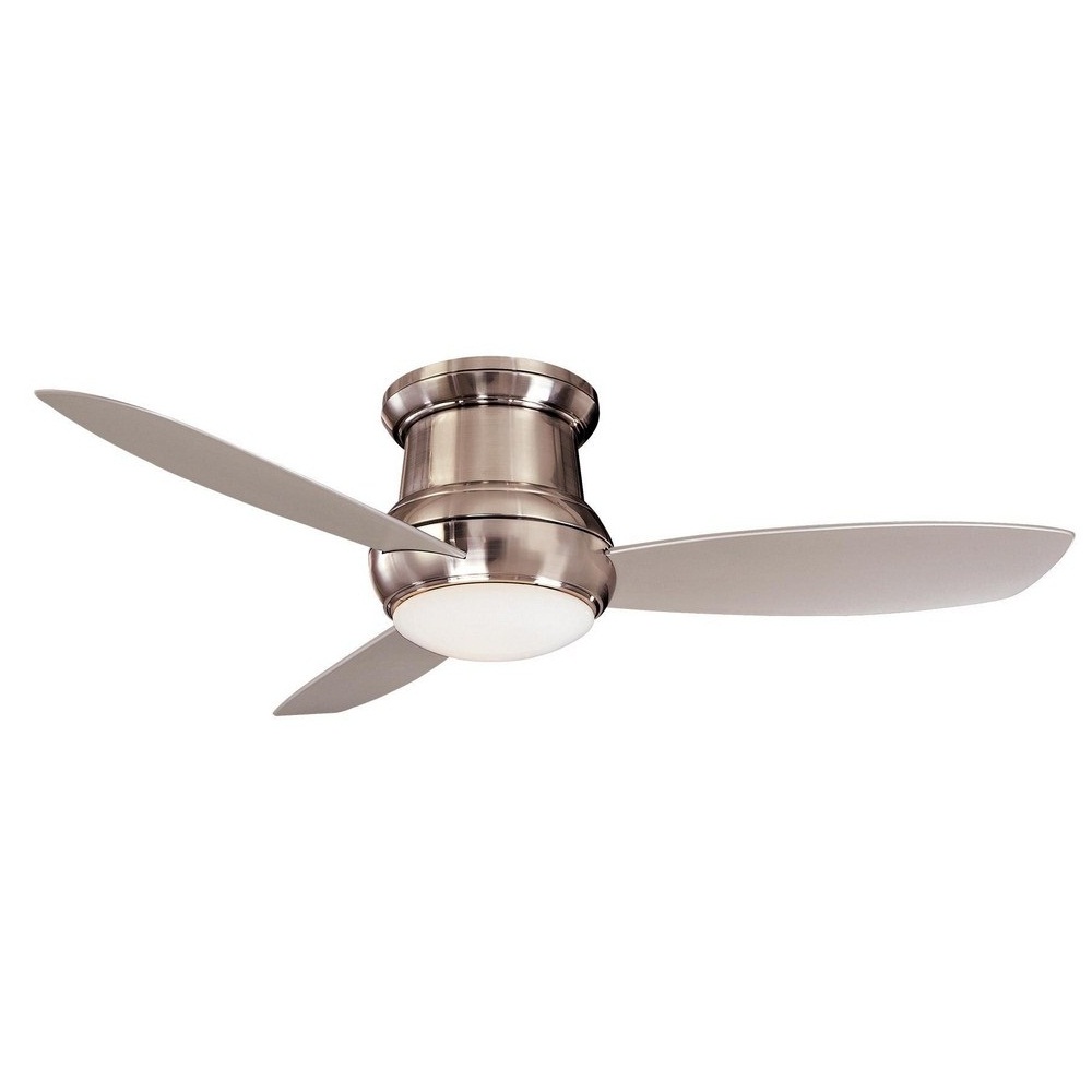 Minka Aire Fans-F474L-BNW-Concept Ii - Ceiling Fan with Light Kit in Traditional Style - 12 inches tall by 52 inches wide Brushed Nickel Wet Silver White Finish with White Blade Finish with White Glas