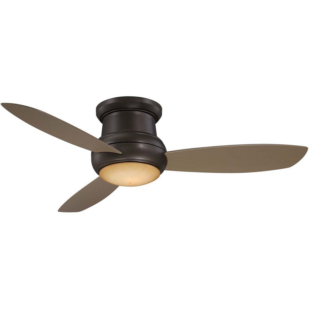 Minka Aire Fans-F474L-ORB-Concept Ii - Ceiling Fan with Light Kit in Traditional Style - 12 inches tall by 52 inches wide Oil Rubbed Bronze Taupe White Finish with White Blade Finish with White Glass