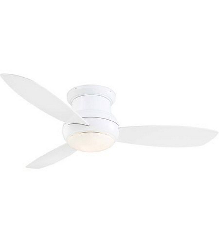 Minka Aire Fans-F474L-WH-Concept Ii - Ceiling Fan with Light Kit in Traditional Style - 12 inches tall by 52 inches wide White White White Finish with White Blade Finish with White Glass