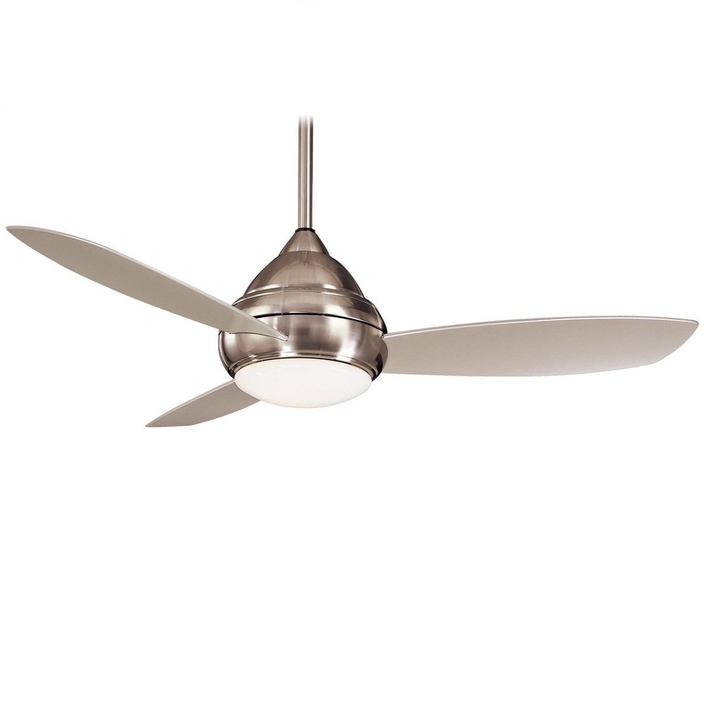 Minka Aire Fans-F476L-BNW-Concept Ii - Fan with Light Kit in Traditional Style - 20.5 inches tall by 52 inches wide   Brushed Nickel Wet Finish with Silver Blade Finish with White Opal Glass