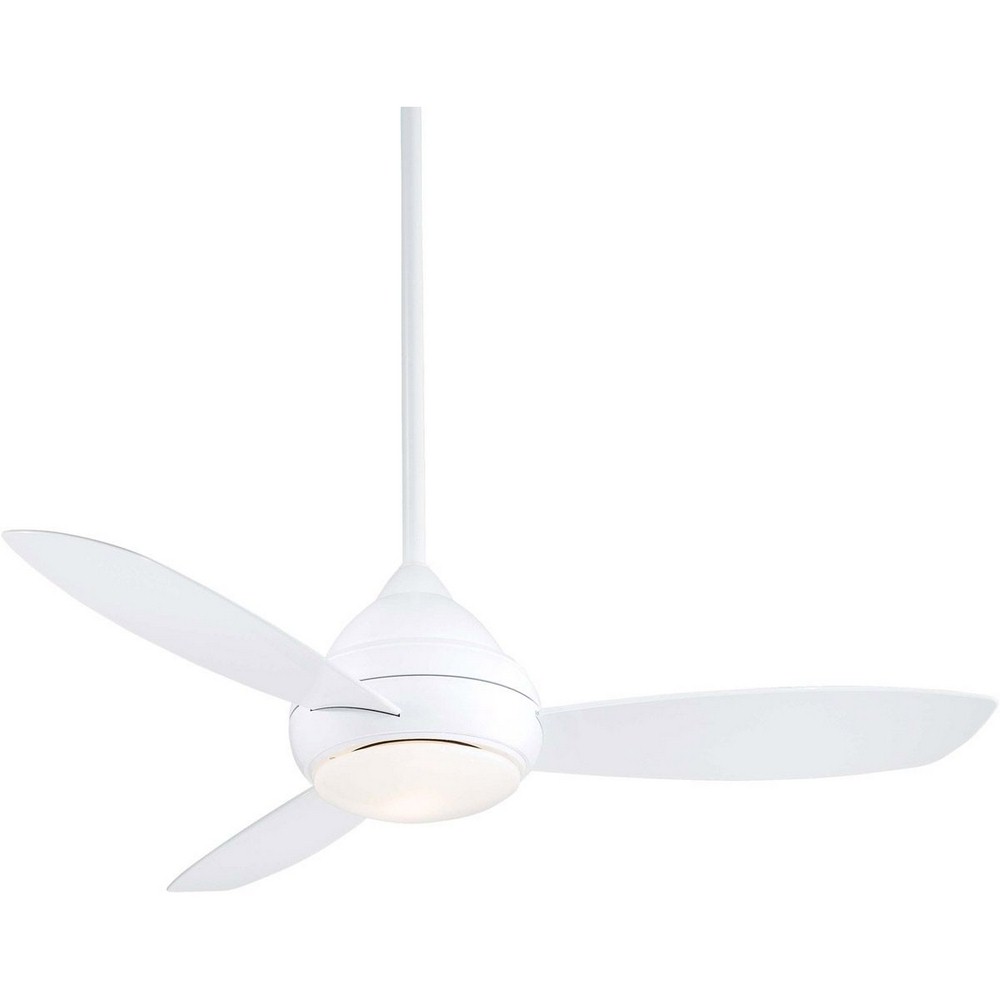 Minka Aire Fans-F476L-WH-Concept I - Ceiling Fan with Light Kit in Traditional Style - 20.5 inches tall by 52 inches wide White White White Finish with White Blade Finish with White Opal Glass