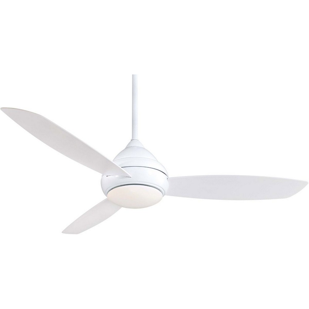 Minka Aire Fans-F477L-WH-Concept I - Ceiling Fan with Light Kit in Traditional Style - 18.5 inches tall by 58 inches wide White White White Finish with White Blade Finish with White Opal Glass