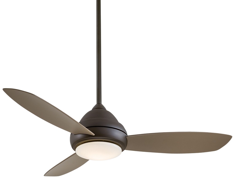 Minka Aire Fans-F517L-ORB-Concept I - Ceiling Fan with Light Kit in Traditional Style - 17.5 inches tall by 52 inches wide Oil Rubbed Bronze Taupe White Finish with White Blade Finish with White Opal 