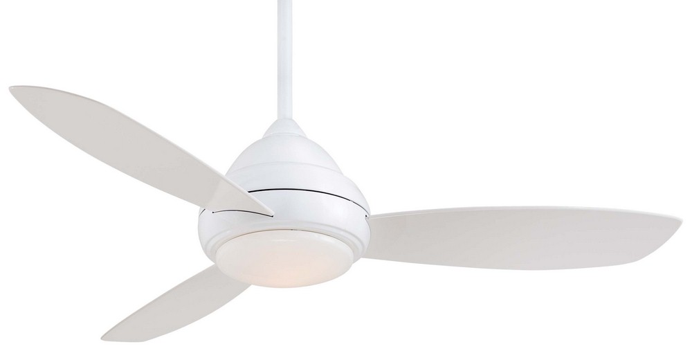 Minka Aire Fans-F517L-WH-Concept I - Ceiling Fan with Light Kit in Traditional Style - 17.5 inches tall by 52 inches wide White White White Finish with White Blade Finish with White Opal Glass