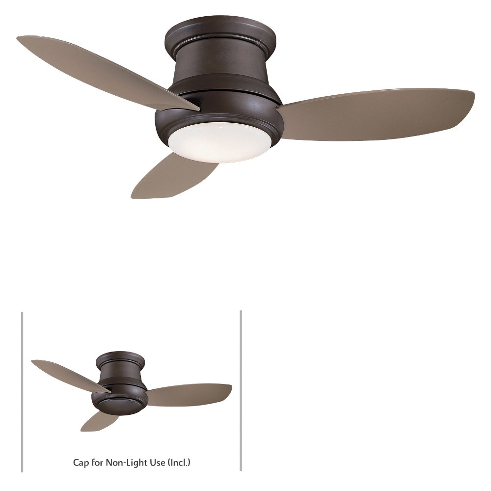 Minka Aire Fans-F518L-ORB-Concept Ii - Ceiling Fan with Light Kit in Traditional Style - 11.5 inches tall by 44 inches wide Oil Rubbed Bronze Taupe White Finish with White Blade Finish with White Opal