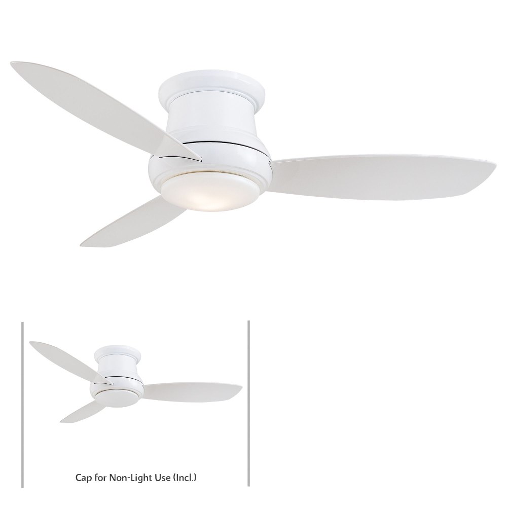 Minka Aire Fans-F518L-WH-Concept Ii - Ceiling Fan with Light Kit in Traditional Style - 11.5 inches tall by 44 inches wide White White White Finish with White Blade Finish with White Opal Glass