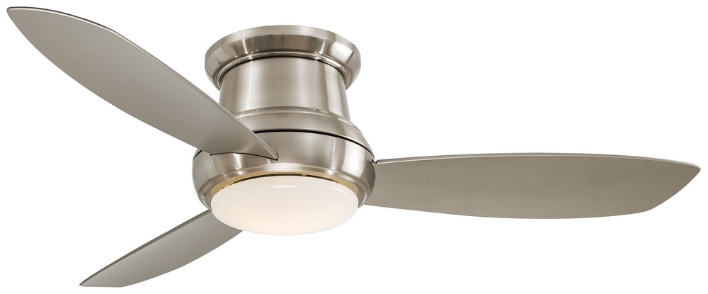 Minka Aire Fans-F519L-BN-Concept Ii - Ceiling Fan with Light Kit in Traditional Style - 11.5 inches tall by 52 inches wide Brushed Nickel Silver Polished Nickel Finish with Silver Blade Finish with White Opal Glass