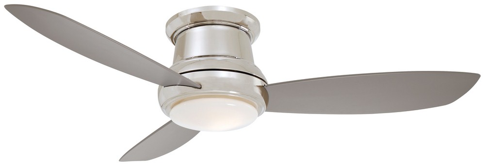 Minka Aire Fans-F519L-PN-Concept Ii - Ceiling Fan with Light Kit in Traditional Style - 11.5 inches tall by 52 inches wide   Polished Nickel Finish with Silver Blade Finish with White Opal Glass
