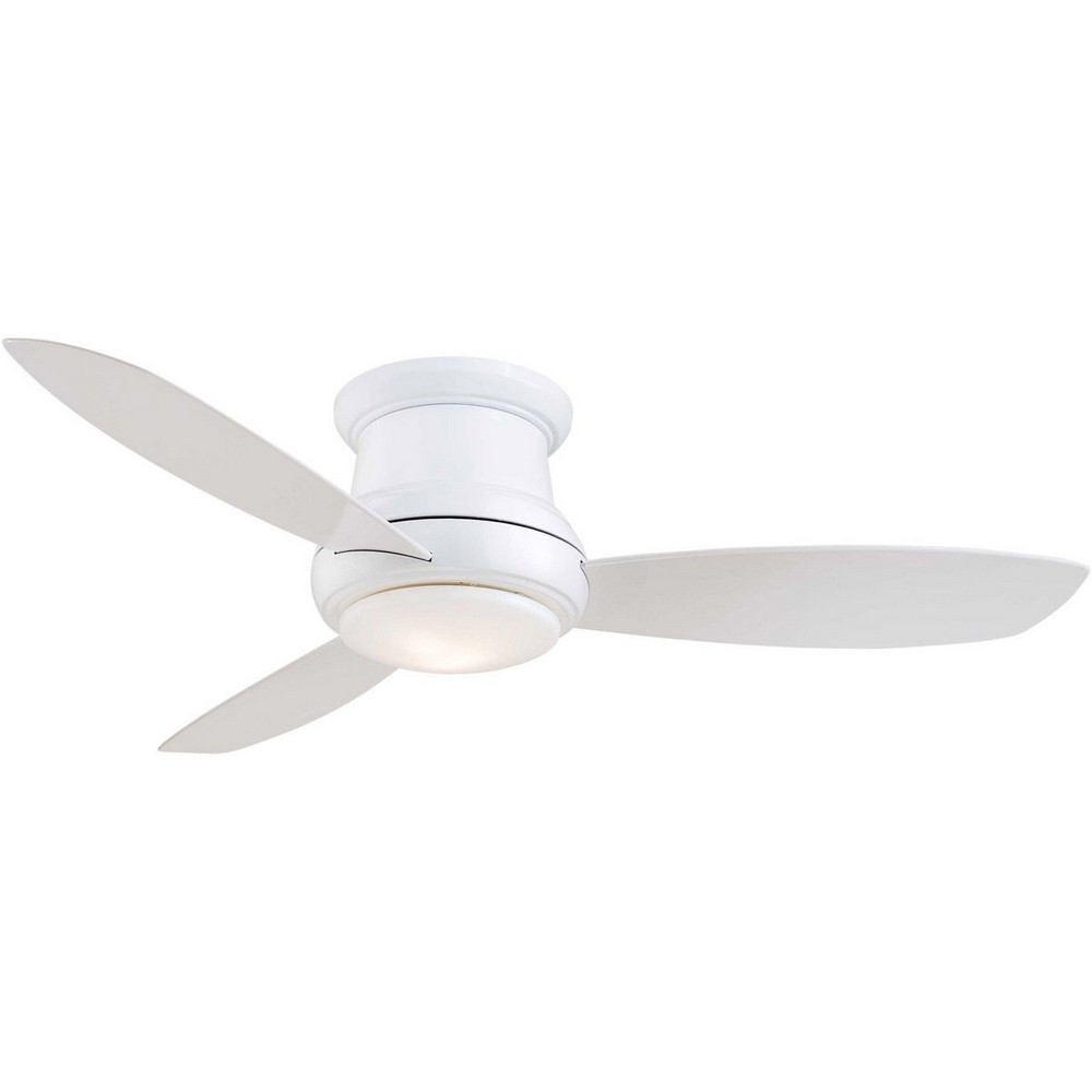 Minka Aire Fans-F519L-WH-Concept Ii - Ceiling Fan with Light Kit in Traditional Style - 11.5 inches tall by 52 inches wide White White Polished Nickel Finish with Silver Blade Finish with White Opal G