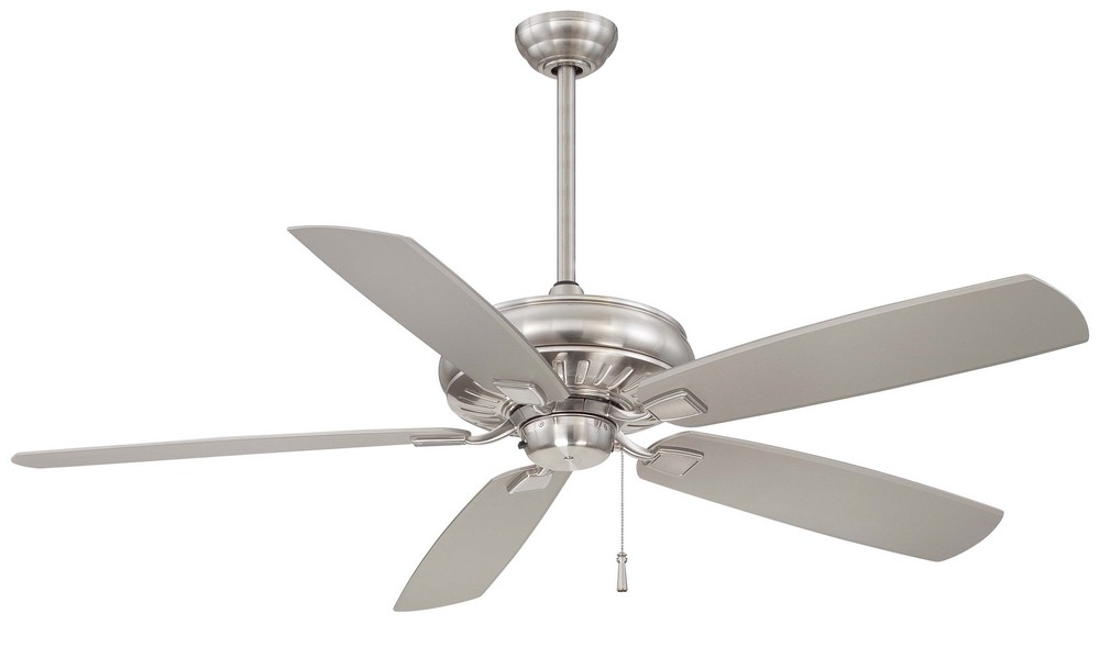 Minka Aire Fans-F532-BNW-Sunseeker - Outdoor Ceiling Fan in Transitional Style - 16.5 inches tall by 60 inches wide   Brushed Nickel Finish with Silver Blade Finish