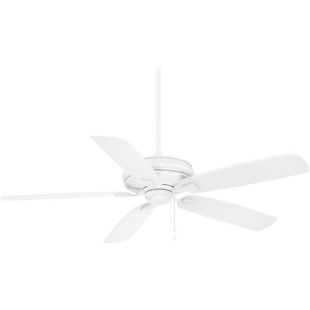 Minka Aire Fans-F532-WHF-Sunseeker - 60 Inch 5 Blade Ceiling Fan   Flat White Finish with Flat White Blade Finish