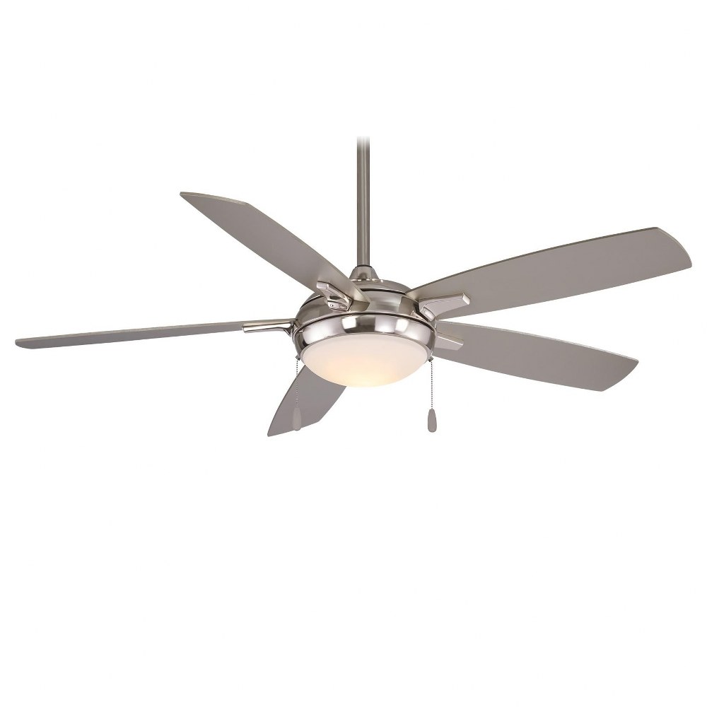 Minka Aire Fans-F534L-BN-Lun-Aire - LED Ceiling Fan in Transitional Style - 15.25 inches tall by 54 inches wide   Brushed Nickel Finish with Silver Blade Finish with Etched Opal Glass