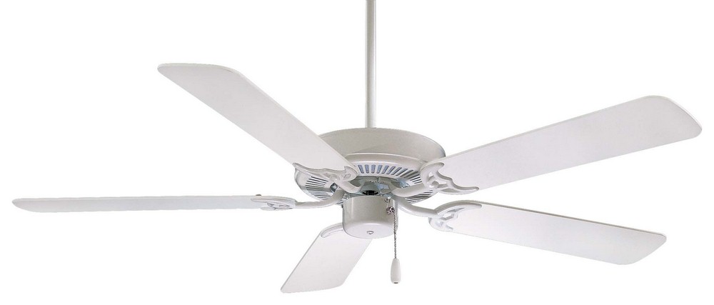 Minka Aire Fans-F546-WH-Contractor - Ceiling Fan in Traditional Style - 12.25 inches tall by 42 inches wide   White Finish with White Blade Finish