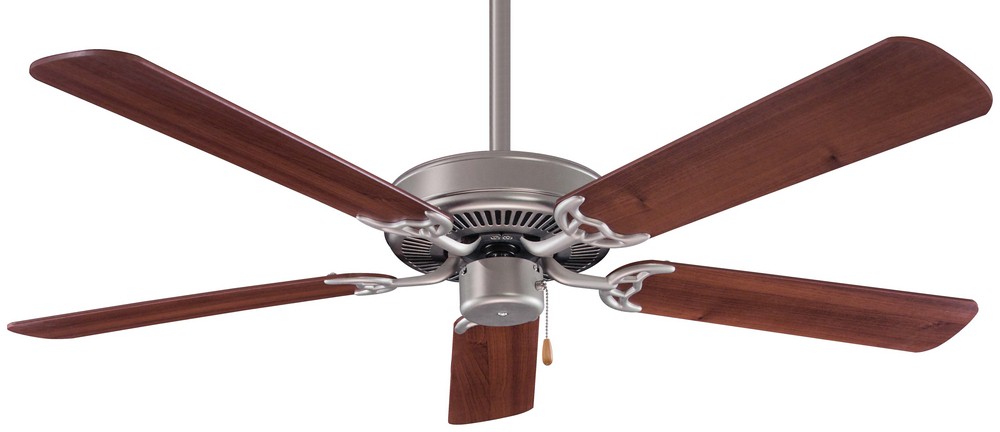 Minka Aire Fans-F547-BS/DW-Contractor - Ceiling Fan in Traditional Style - 12.25 inches tall by 52 inches wide   Brushed Steel/Dark Walnut Finish with Dark Walnut Blade Finish