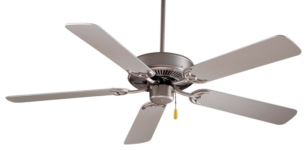 Minka Aire Fans-F547-BS-Contractor - Ceiling Fan in Traditional Style - 12.25 inches tall by 52 inches wide   Brushed Steel Finish with Silver Blade Finish