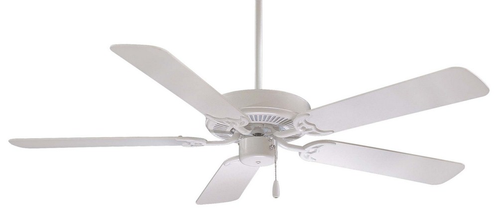 Minka Aire Fans-F547-WH-Contractor - Ceiling Fan in Traditional Style - 12.25 inches tall by 52 inches wide   White Finish with White Blade Finish