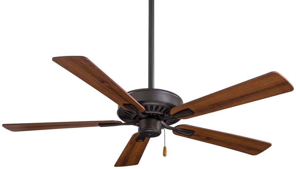 Minka Aire Fans-F556-ORB-Contractor Plus - Ceiling Fan in Transitional Style - 12.25 inches tall by 52 inches wide   Oil Rubbed Bronze Finish with Reversible Medium Maple/Dark Walnut Blade Finish