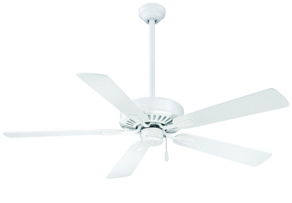 Minka Aire Fans-F556-WHF-Contractor Plus - Ceiling Fan in Transitional Style - 12.25 inches tall by 52 inches wide Flat White Flat White Oil Rubbed Bronze Finish with Reversible Medium Maple/Dark Waln