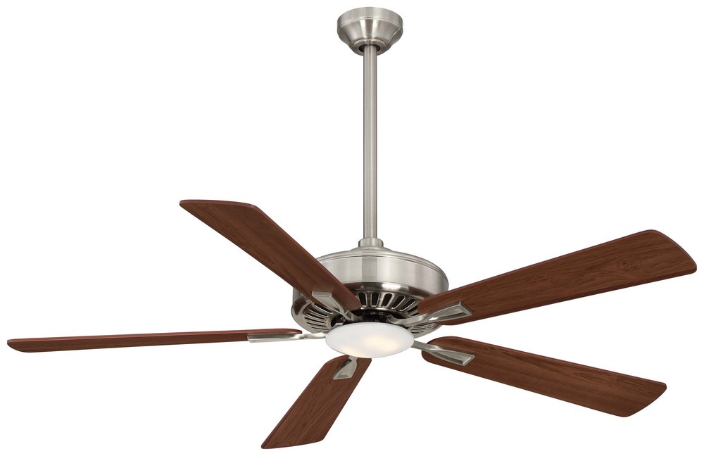 Minka Aire Fans-F556L-BN/DW-Contractor - LED Ceiling Fan in Transitional Style - 13.25 inches tall by 52 inches wide   Brushed Nickel/Dark Walnut Finish with Medium Maple/Dark Walnut Blade Finish with